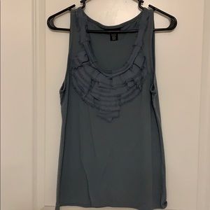 Teal ruffled tank